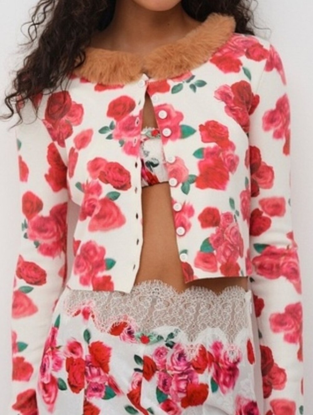 For Love & Lemons | Carol Cardigan Size XS Royal Rose Print